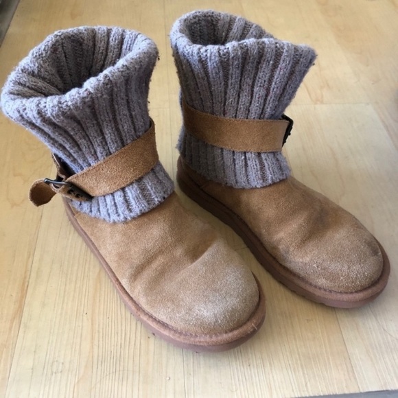 UGG Cambridge Boots Lined Knit Chestnut 7 - Picture 2 of 8